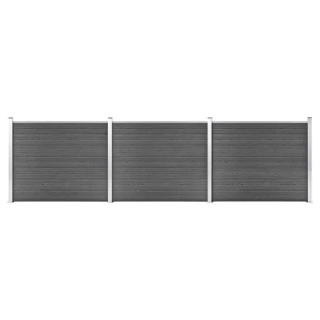 Juego de paneles de valla WPC negro 526x146 cm de vidaXL, Paneles de vallas - Ref: Foro24-3070460, Precio: 615,21 €, Descuent...
