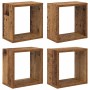 Estanterías de pared 4 pcs Madera vieja 26 x 15 x 26 cm en Estanterías | Comprar online en Foru.es