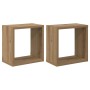 Estanterías de pared 2 pcs Roble artesanal 26 x 15 x 26 cm en Estanterías | Comprar online en Foru.es