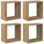 Estanterías de pared 4 pcs Roble artesanal 26 x 15 x 26 cm en Estanterías | Comprar online en Foru.es