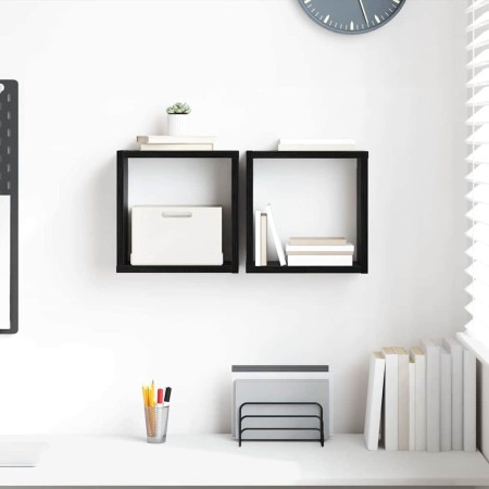 Estanterías de pared 2 pcs Roble Negro 26 x 15 x 26 cm en Estanterías | Comprar online en Foru.es