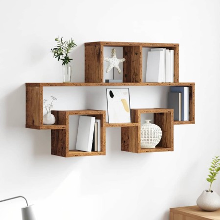 Estante de pared con estante Madera vieja 82 x 15 x 51 cm en Estanterías | Comprar online en Foru.es