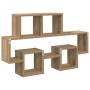 Estante de pared con estante Roble artisan 82 x 15 x 51 cm en Estanterías | Comprar online en Foru.es