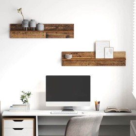 Estante de pared 2 pcs Madera Vieja 80 x 11,5 x 18 cm en Estanterías | Comprar online en Foru.es