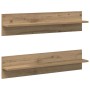 Estante de pared 2 pcs Roble artesanal 80 x 11,5 x 18 cm en Estanterías | Comprar online en Foru.es