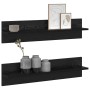 Estante de pared 2 pcs Roble Negro 80 x 11,5 x 18 cm en Estanterías | Comprar online en Foru.es