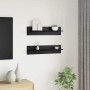 Estante de pared 2 pcs Roble Negro 80 x 11,5 x 18 cm en Estanterías | Comprar online en Foru.es