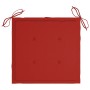 Sillas de jardín 8 uds madera maciza de teca con cojines rojos de vidaXL, Sillas de jardín - Ref: Foro24-3072895, Precio: 671...