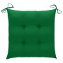 Sillas de jardín 8 uds madera maciza de teca con cojines verdes de vidaXL, Sillas de jardín - Ref: Foro24-3072937, Precio: 48...