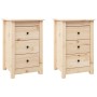 Mesitas de noche 2 uds madera maciza de pino 40x35x61,5 cm de vidaXL, Mesitas de noche - Ref: Foro24-813700, Precio: 120,41 €...