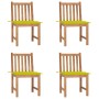 Sillas de jardín 4 unidades madera maciza de teca con cojines de vidaXL, Sillas de jardín - Ref: Foro24-3073099, Precio: 459,...