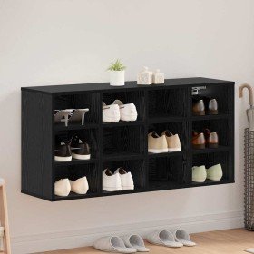 Armario Zapatero con estante Roble Negro 103 x 30 x 51 cm en Zapateros y organizadores de calzado | Comprar online en Foru.es