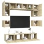 Juego de muebles de salón 8 piezas roble Sonoma en Muebles TV | Comprar online en Foru.es