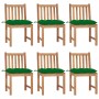 Sillas de jardín 6 unidades madera maciza de teca con cojines de vidaXL, Sillas de jardín - Ref: Foro24-3073135, Precio: 696,...