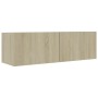 Muebles de pared de TV 8 pzas aglomerado color roble Sonoma en Muebles TV | Comprar online en Foru.es