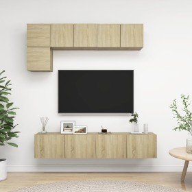 Set muebles de salón TV 5 pzas madera ingeniería roble Sonoma en Muebles TV | Comprar online en Foru.es