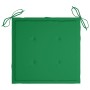 Sillas de jardín 4 uds madera maciza de teca con cojines verdes de vidaXL, Sillas de jardín - Ref: Foro24-3073009, Precio: 60...
