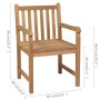 Sillas de jardín 4 uds madera maciza de teca con cojines verdes de vidaXL, Sillas de jardín - Ref: Foro24-3073009, Precio: 60...