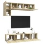 Set muebles de salón TV 5 pzas madera ingeniería roble Sonoma en Muebles TV | Comprar online en Foru.es