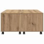Mesa de Café con cajón Roble artesanal 75 x 75 x 38 cm en Mesas de centro | Comprar online en Foru.es