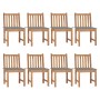 Sillas de jardín 8 unidades madera de teca con cojines de vidaXL, Sillas de jardín - Ref: Foro24-3073143, Precio: 995,85 €, D...