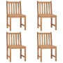 Sillas de jardín 4 unidades madera maciza de teca con cojines de vidaXL, Sillas de jardín - Ref: Foro24-3073104, Precio: 460,...