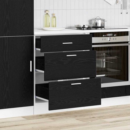 Gabinete Base de Cocina Riga Roble Negro 60 x 46 x 81,5 cm en Armarios de cocina | Comprar online en Foru.es