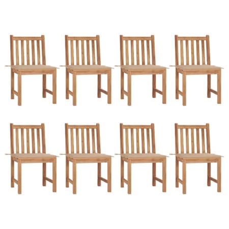 Sillas de jardín 8 unidades madera maciza de teca con cojines de vidaXL, Sillas de jardín - Ref: Foro24-3073145, Precio: 995,...