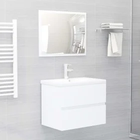 Weißes Badezimmermöbelset aus Holzwerkstoff von vidaXL, Badezimmermöbel - Ref: Foro24-3071675, Preis: 184,05 €, Rabatt: %