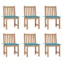 Sillas de jardín 6 unidades con cojines madera maciza de teca de vidaXL, Sillas de jardín - Ref: Foro24-3073119, Precio: 681,...