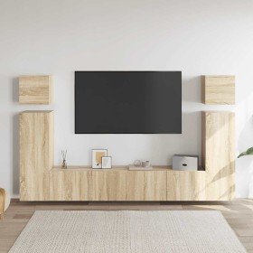 Set de muebles salón TV 8 pzas madera ingeniería roble Sonoma en Muebles TV | Comprar online en Foru.es