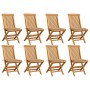 Sillas de jardín 8 unidades teca maciza con cojines beige de vidaXL, Sillas de jardín - Ref: Foro24-3072920, Precio: 515,62 €...