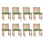 Sillas de jardín 8 unidades madera de teca con cojines de vidaXL, Sillas de jardín - Ref: Foro24-3073147, Precio: 977,01 €, D...