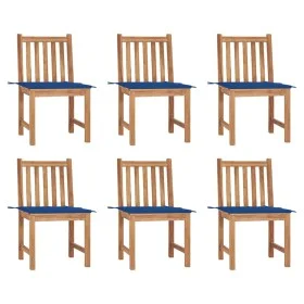 Sillas de jardín 6 unidades con cojines madera maciza de teca de vidaXL, Sillas de jardín - Ref: Foro24-3073125, Precio: 675,...