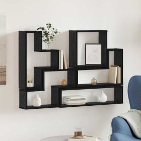 Cubo de Pared Roble negro 96 x 12 x 64 cm Madera contrachapada en Estanterías | Comprar online en Foru.es