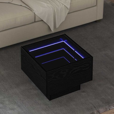 Mesa de Café Roble negro 40 x 40 x 30 cm Madera contrachapada en Mesas de centro | Comprar online en Foru.es