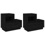 Mesitas de noche 2 uds madera maciza de pino negro 60x34x51 cm de vidaXL, Mesitas de noche - Ref: Foro24-814383, Precio: 102,...