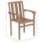 Sillas de jardín apilables 6 uds madera maciza teca con cojines de vidaXL, Sillas de jardín - Ref: Foro24-3073407, Precio: 75...