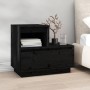 Mesitas de noche 2 uds madera maciza de pino negro 60x34x51 cm de vidaXL, Mesitas de noche - Ref: Foro24-814383, Precio: 102,...