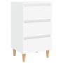 Mesita de noche con patas de madera maciza blanca 40x35x69 cm de vidaXL, Mesitas de noche - Ref: Foro24-805887, Precio: 63,83...