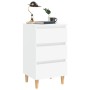 Mesita de noche con patas de madera maciza blanca 40x35x69 cm de vidaXL, Mesitas de noche - Ref: Foro24-805887, Precio: 63,83...