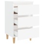 Mesita de noche con patas de madera maciza blanca 40x35x69 cm de vidaXL, Mesitas de noche - Ref: Foro24-805887, Precio: 63,83...