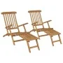 Sun loungers with footrest 2 units solid teak wood by vidaXL, Loungers - Ref: Foro24-3073291, Price: 428,21 €, Discount: %