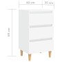 Mesita de noche con patas de madera maciza blanca 40x35x69 cm de vidaXL, Mesitas de noche - Ref: Foro24-805887, Precio: 63,83...