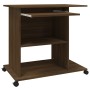 Escritorio de madera contrachapada roble ahumado 80x50x75 cm de vidaXL, Escritorios - Ref: Foro24-815545, Precio: 76,38 €, De...