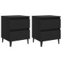 Mesitas de noche 2 uds madera contrachapada negro 40x35x50 cm de vidaXL, Mesitas de noche - Ref: Foro24-805872, Precio: 89,61...