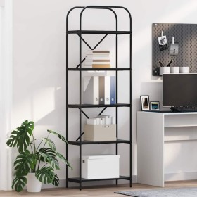 Estante de libros Roble Negro 60 x 30 x 183 cm en Librerías y estanterías | Comprar online en Foru.es