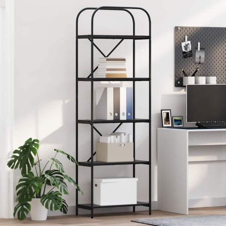 Estante de libros Roble Negro 60 x 30 x 183 cm en Librerías y estanterías | Comprar online en Foru.es