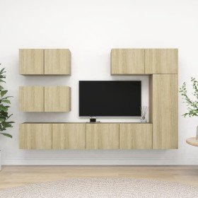 Set de muebles salón TV 6 pzas madera ingeniería roble Sonoma en Muebles TV | Comprar online en Foru.es