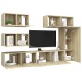 Set de muebles salón TV 6 pzas madera ingeniería roble Sonoma en Muebles TV | Comprar online en Foru.es